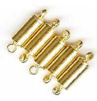 5 15x4mm Gold Plated Magnetic Tube Clasps